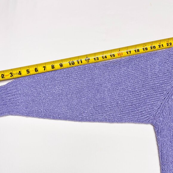 VTG SPRING HARBOR CARDIGAN SWEATER, WOMANS, LARGE, LT PURPLE, FAUX PEARL BUTTONS - Picture 7 of 9